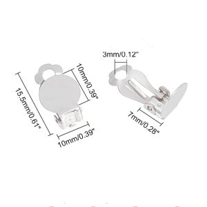 10pcs/lot 10mm 피어싱 귀걸이 클립에 맞는 귀 주얼리 액세서리 빈베이스 설정 크래프트 DIY 제작 공급 업체