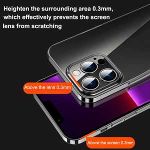 Роскошный ультра тонкий прозрачный корпус жесткого ПК для iPhone 14 плюс 13 12 11 Pro Max Clear Slim Shock -Resee Crystal жесткая крышка бампера