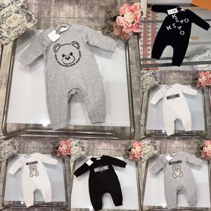 Spring Autumn Newborn Jumpsuits Brand Designer Kids Clothes Girls Boys Tracksuit Stylish Cartoon Print Pure Cotton Long Sleeve Infant Jumpsuit