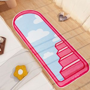 Pink Anti-slip Carpet INS Long Rugs for Living Room Faux Cashmere Bedroom Bedside Floor Mat Kids Play Mats Entrance Doormat