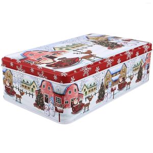 Garrafas de armazenamento Decore de Natal Latas de biscoito de contêineres com tampas de biscoito Caixa de açúcar de caixa de embalagem Candy