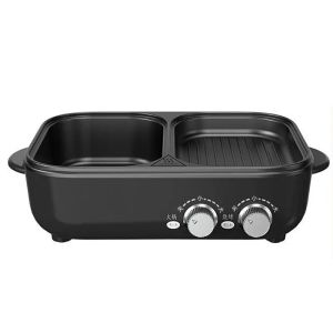 Pots 220V Electric Multi Cooker 2 in 1 Cooker Nonstick Pan Hot Pot Frying Pan Fryer Skillet Stewpot Steak Grill Baking Pan