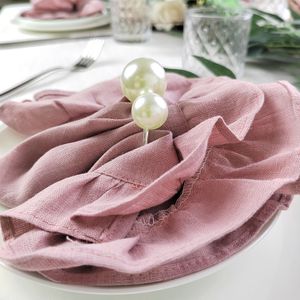 4pcs Grey Purple Lenen Lenen Sapkins Plactemat Serviettes de Table Mariage Свадебная вечеринка поставки день рождения банкет 30 см x 45 см.