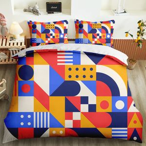 Piumino psichedelico a strisce geometriche colorate 3D Copertura gemella di lusso Twin Regina King Size Camera da letto per ragazze per bambini DECIVI