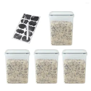 Storage Bottles Plastic Crisper With Side Locking Lids Sealed Food Preservation Containers Set Of 4 5.2l Boxes For Preserving