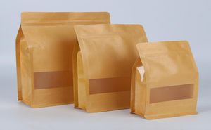 Kaffebönor bröd kexförpackning plats åttkantig förpackningspåse te snacks kraft papper anpassade mat klass material paket väskor9936368