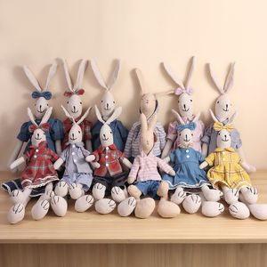 Новый дизайн ткани кролики кукол чучела животных Big Bunny Family Gentalman и Lady Bunnies для домашнего украшения