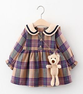 Recém -nascidos roupas de vestido de vestido de vestido de criança vestidos de aniversário xadrez de princesas para roupas de bebê infantil vestidos de menina