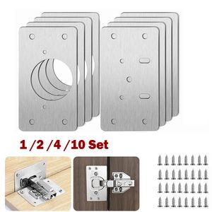 10Pair Cabinet Hinge Repair Tool Plate Close Hinges Kitchen Cupboard Door Drawer Fixing Part Replacement Home Diy Maintenance