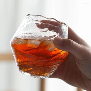 Vinglas 1 st japanska handgjorda hamrade whisky glas värmebeständiga juice kopp liquor whisky kristall hem dryck mugg mugg