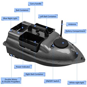 12000mAh/5200mAh GPS Fishing Bait Boat Toy Speedboat Fish Finder Ship with Large Bait 400-500M Container Automatic Bait Boat