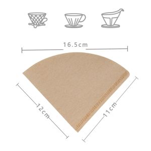 Coffee Filter Disposable Coffer Filters Natural Cone Unbleached Filter Fit Coffee Dripp tea cup set coffee accessories