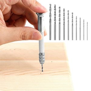 Mini Hole Drill 0.5-3.2mm Manual Hole Drill Four Head Walnut Model Hole Drilling Tool Jewelry Craft Hand Pin Hole Rotary Chuck