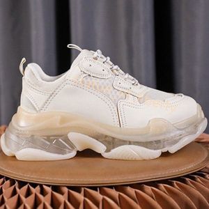 2024 Triple S Beige Sneaker Chunky Schuhe Dicke Bottom Dad Schuh Schuh.