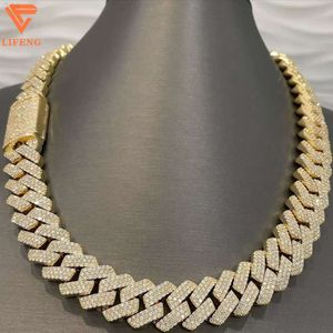 2024 Popular 18mm Gold Plated Necklace d Vvs Moissanite Diamond High-end Luxury Diamond Cuban Link Chain for Men