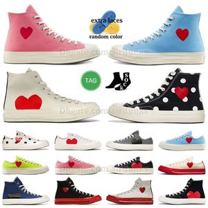 Skatetrainer Leinwand Herzgeformtes Muster Casual Schuhe 1970er Jahre weiß gedruckte Loafer Frau Stiefel Blau Designer Herren Frauen Hochgeschnittene rosa Sneaker lieben große Augen