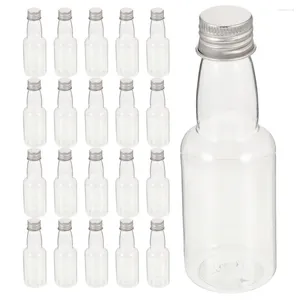 Take Out Containers 25 Pcs Juice Bottles Transparent Plastic Milk Portable Feeding With Caps Multipurpose Drink Clear Beverage