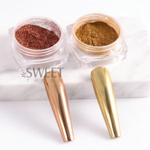 Magic Mirror Powder Gold Silver Chrome Nail Glitter Metallic Rubning Dust Gel Polish Pigment Shiny Metal Diy Manicure Decoration