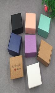 30pcslot 4x4x25cm Colorido Kraft Paper Jewelry Packing Small Gift Box for Handmade Soap Wedding Candy JLlywo3952545