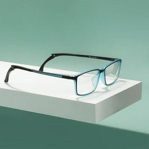 Männer Leichtes TR90 -Brillen rechteckige Full Rim Sport Eyewear Rahmen mit Anti -Schlupfhalter für verschreibungspflichtige Linsen 240411