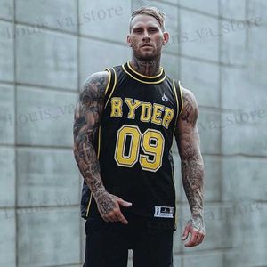 Męskie koszulki Letni czołg Top Men Men Gym Odzież Szybkie suche silm dopasowanie kulturystyka koszule Man Fashion Basketball Kamizelka T240411