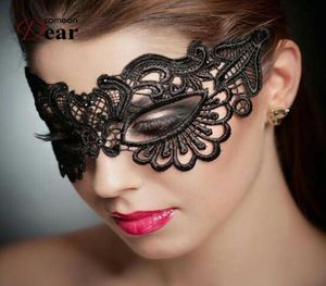 Sexig svart spetsögonmask venetian maskerad boll party fancy klänning kostym halloween cosplay mask8784347