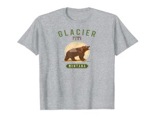 Camisa do Parque Nacional Glacier Montana Camping Grizzly Bear Tshirt8940794