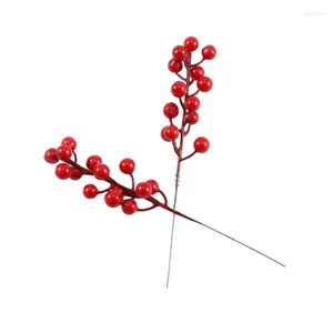 Декоративные фигурки 100 упаковки 8 -дюймовые искусственные рождественские красные ягоды стебли