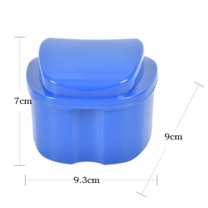 40TYPES Denture Bath Box Organizer Falskt tänder förvaringslåda med hängande nätbehållare rengöringständer Konstgjord tandlåda