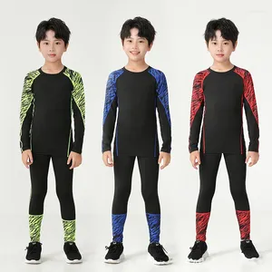 Running Sets Men Kids Football Children Boy Girl Fitness Basketball Exercise Training Sports Bottoming Top Tee Legging Pant 03