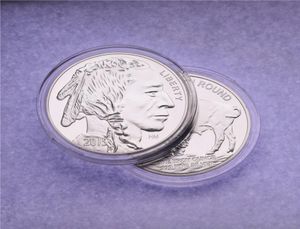 Outras artes e ofícios 1 oz 999 Fine American Silver Buffalo Raro Coins 2015 Brass Plating Coin4630675