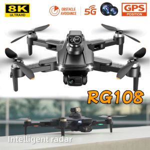 Drones Rg108 Drone Professional Dual 4k Hd Camera Fpv Aerial Photography Allround Detection Brushless Motor Foldable Quadcopter Toys