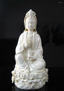 Decorative Figurines 10" Exquisite Chinese Dehua Porcelain Kwan-yin Guanyin Goddess Statue