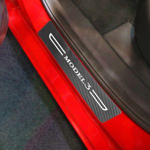 För Tesla Model 3 Model X Model S Model Y 2014-2023 bildörrdörr Sill Protective Stickers Auto Anti-Scratch Stickers Biltillbehör