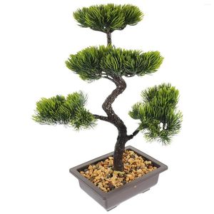 Decorative Flowers Artificial Bonsai Faux Pine Tree Ornament Indoor Simulation Plants Decor