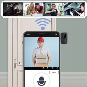 Zishan Smart Video Doorbell WiFi 1080p Video Intercom Door Bell Câmera IP Câmera de áudio bidirecional Funciona com Alexa Echo Show Google Home