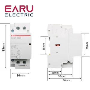 2P 32-63A AC 110V 220V 50/60Hz DIN RAIL Hushåll AC Modular Contactor Switch Controller 2NO 2NC 1NO 1NC DIY Smart Home Hotel