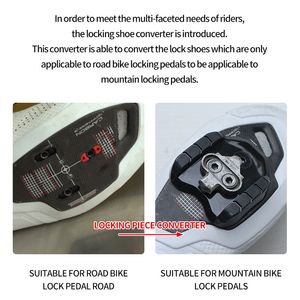 Lilioo sh40 chutas de bicicleta trocador de troca para conversor de lâmina de travamento da montanha para mtb road pedal sapatos adaptadores de bicicleta