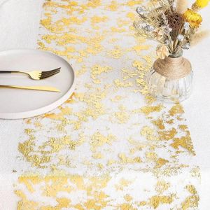 Party Decoration Gold/Silver Glitter Metallic Gold Thin Table Runners Sequin Foil Mesh Roll Wedding Christmas Birthday Decor