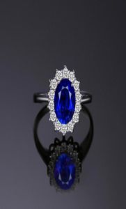 Blue Sapphire Engagement 925 Sterling Silver Ring Wedding Jewelry Desinger Rings89107764315707