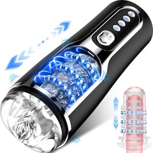 Automatisk manlig Masturbator 4D Realistic Vagina Masturbation Telescopic Rotation Sex Toys For Men Adult Products 18 240402