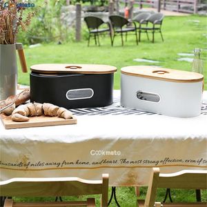 Storage Bottles Metal Bread Bin Mask Box Large Capacity Kitchen Counter Food Container Outdoor Picnic Pastry Snack