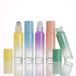 Förvaringsflaskor 10 ml färg pärlljus gradient lila glas eterisk oljeflaska boll spray parfym subförpackning