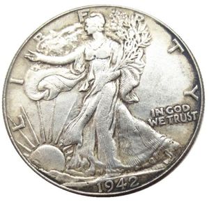US 1942PSD Walking Liberty Half Dollar Craft Silver Plated Copy Coin Brass Ornaments home decoration accessories7464856