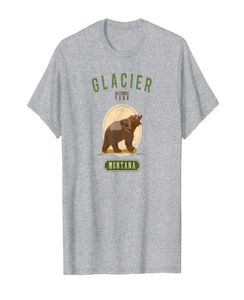 Camisa do Parque Nacional Glacier Montana Camping Grizzly Bear Tshirt5746055
