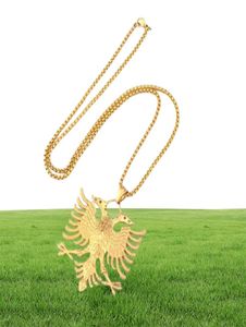 SOITIS Albania Flag Eagle Pendants Russian Emblem Necklace Coat of Arms Double Headed Eagle Stainless Steel Pendants Chain 5152706