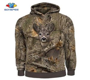 Neue Männer Hoodie Camo Hunting Animals Hirschkunst 3d Hoodies Frauen modische Streetwear -Kapuze -Sweatshirt Langarm Casual Pullover x C7364636