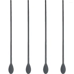 Spoons 2 Pairs Silicone Integrated Chopsticks Spoon Double End Stirring Rod Stirrer Portable Kitchen Beverage Tablespoon
