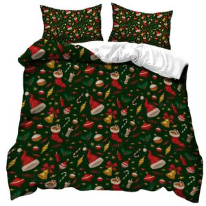 Schiaccianoci rossa Vintage Truck Santa Pine Ghirla Foresta Inverno Friends Cover del piumino di Natale di Ho Me Lili per decorazioni da letto