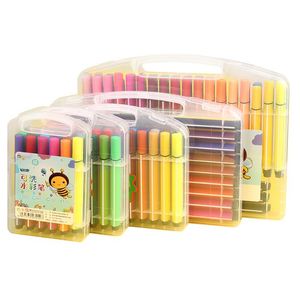 Kids PaintBrush 12/18/24/36 Colors Washable watercolor Brush pen Student Art Marker Dual Head Sketch Markers Brush Pen Set